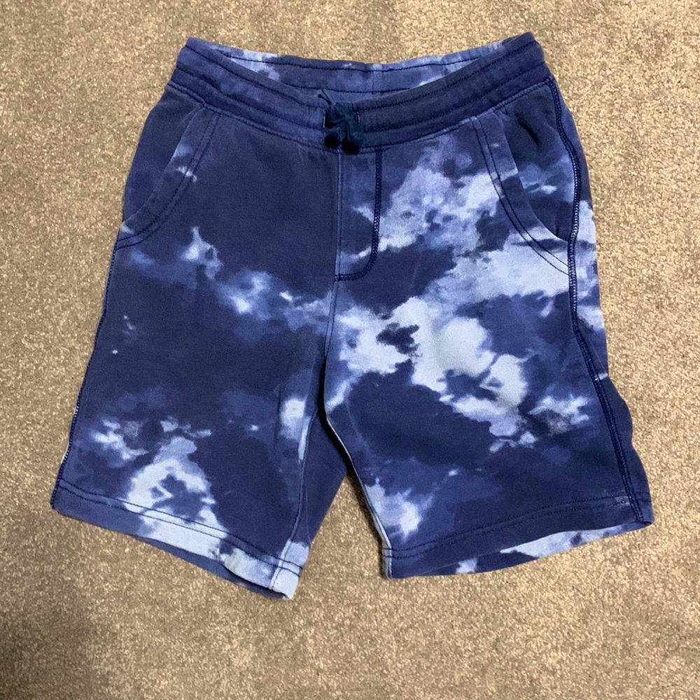 shorts kids old navy blue tie dye with strings